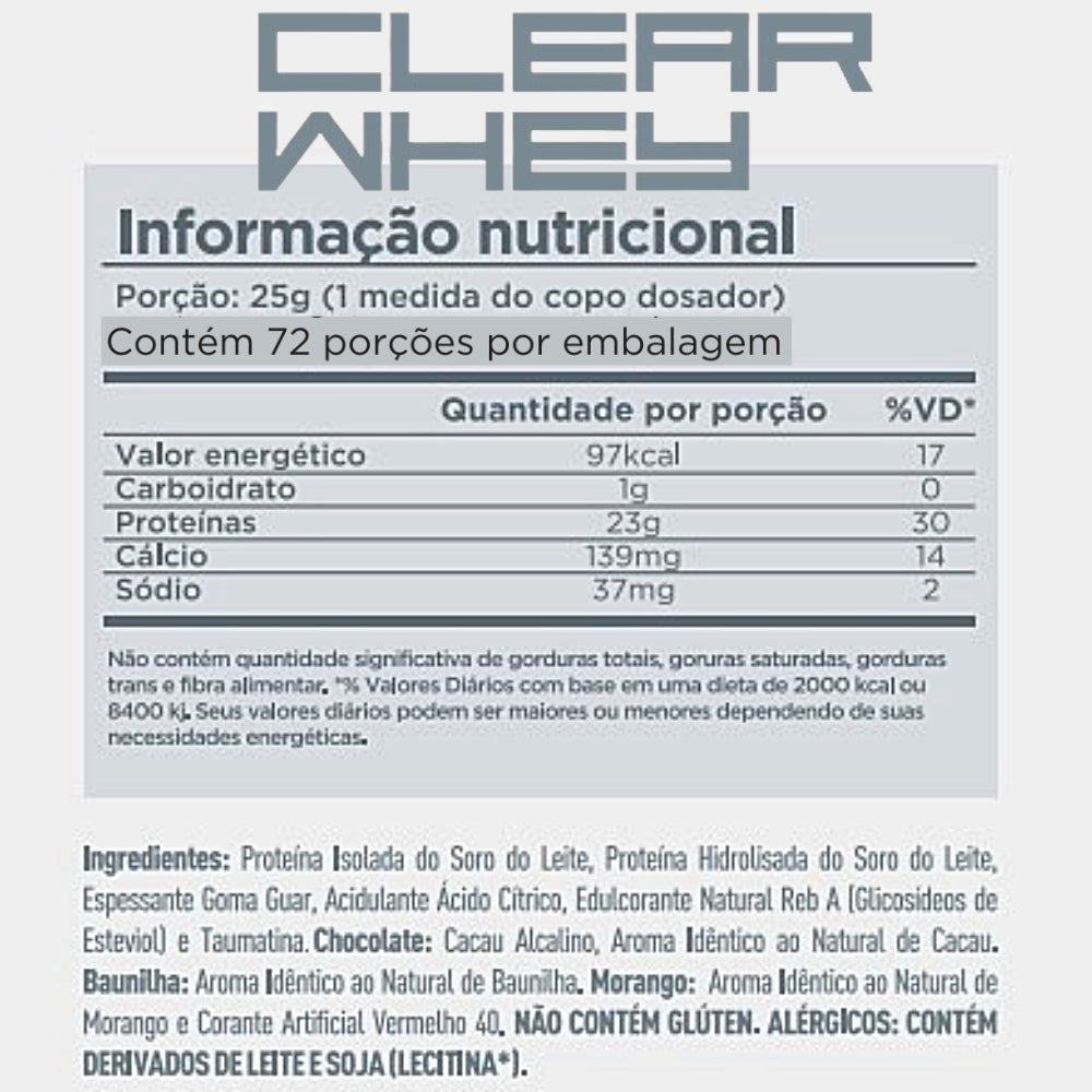 Clear Whey Zero Lactose 1,8kg Chocolate - Proteína Refrescante | Cellgenix