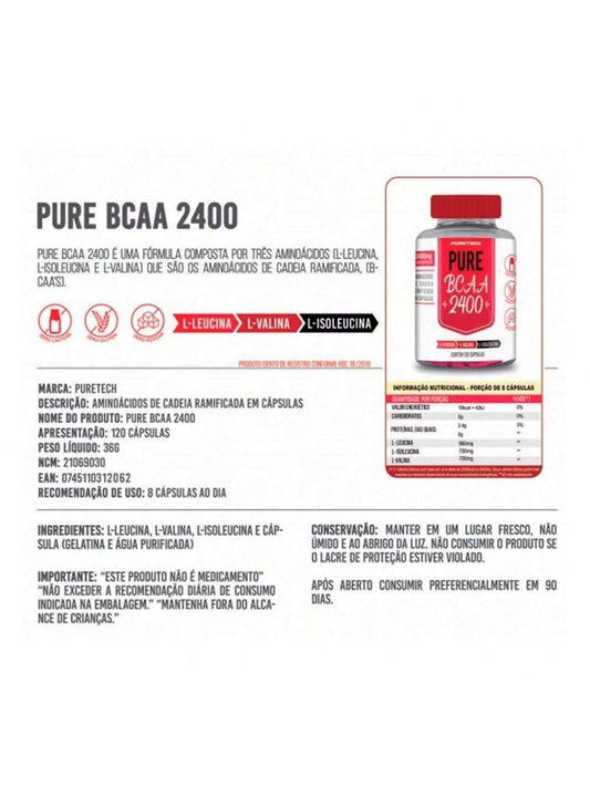 BCAA PURE 2400 PURETECH 120 CAPS