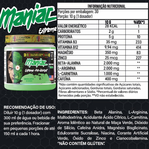 Maniac Extreme Pre-Workout 300g - Melancia | Terror Labs