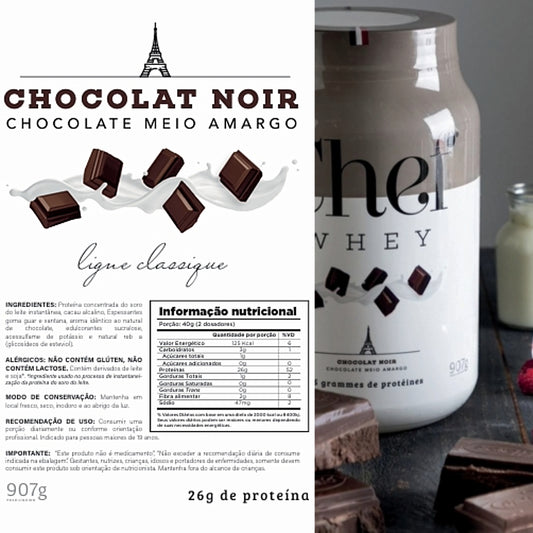 CHEF WHEY 907G CHOCOLAT NOIR (CHOCOLATE AMARGO)