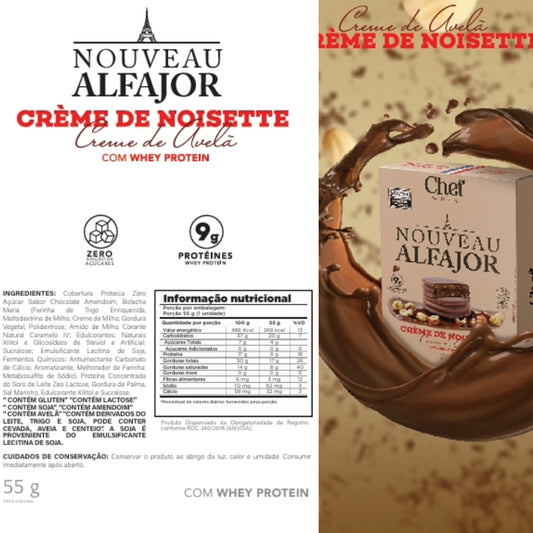 Alfajor Proteico (Caixa 6un) - Creme de Avelã | Chef Whey