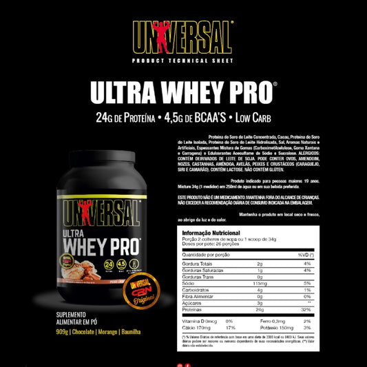ULTRA WHEY PRO UNIVERSAL 909G CHOCOLATE