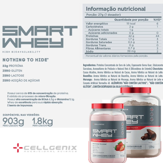 SMART WHEY 1,800KG ZERO LACTOSE BAUNILHA