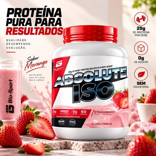Absolute Iso Whey 1,8kg – Sabor Morango