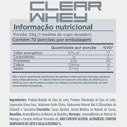 Clear Whey Zero Lactose 1,8kg Chocolate - Proteína Refrescante | Cellgenix