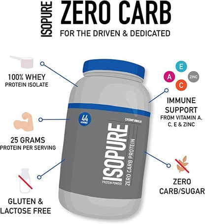 Isopure Zero Carb Whey Isolado 1.36kg - Baunilha | Isopure