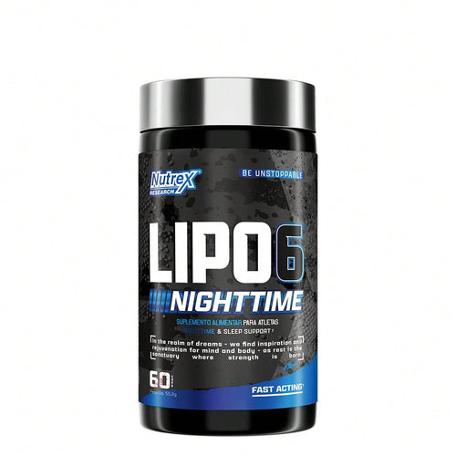 Lipo-6 Black Nighttime 60 Cápsulas - Suporte Noturno para Queima de Gordura | Nutrex