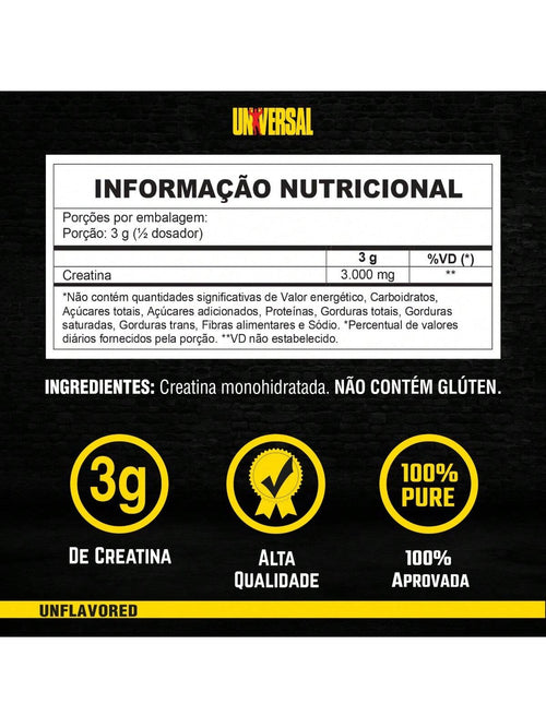 Creatina Monohidratada 300g - Força e Performance | Universal Nutrition