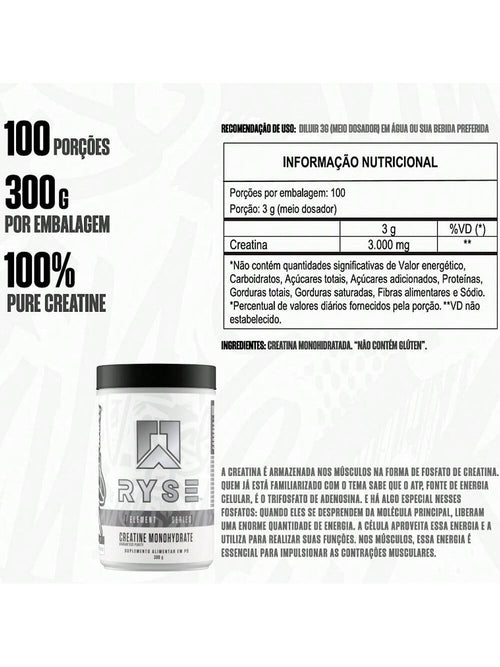 Creatina Monohidratada 300g - Pureza e Performance | Ryse Supps