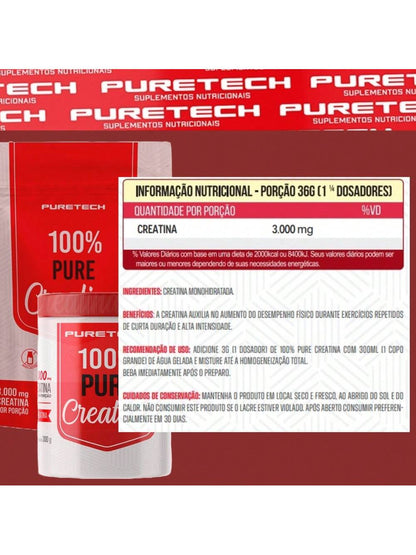 CREATINA 100% PURE REFIL 500G PURETECH