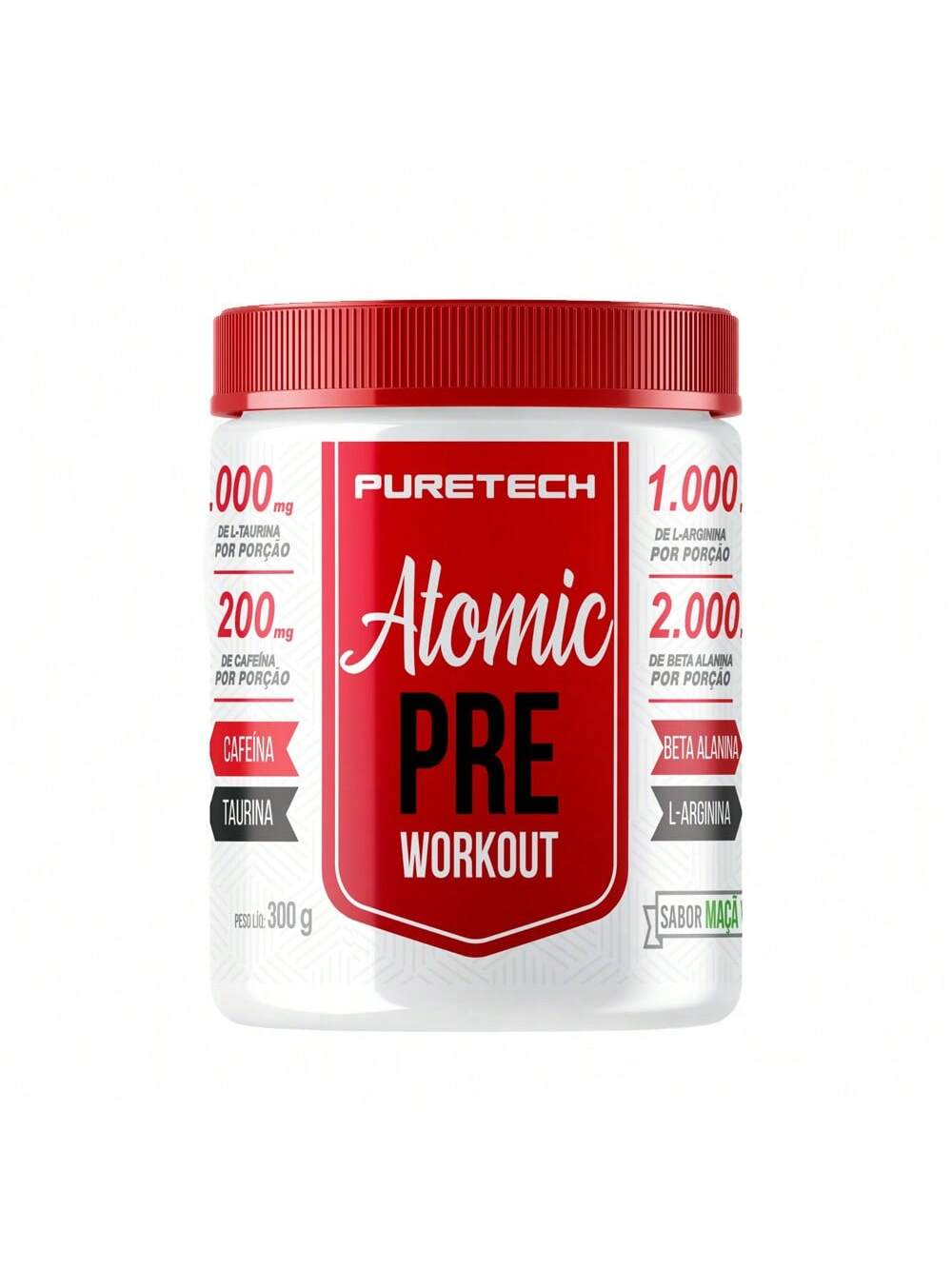Atomic Pre-Workout 300g - Maçã Verde | Puretech