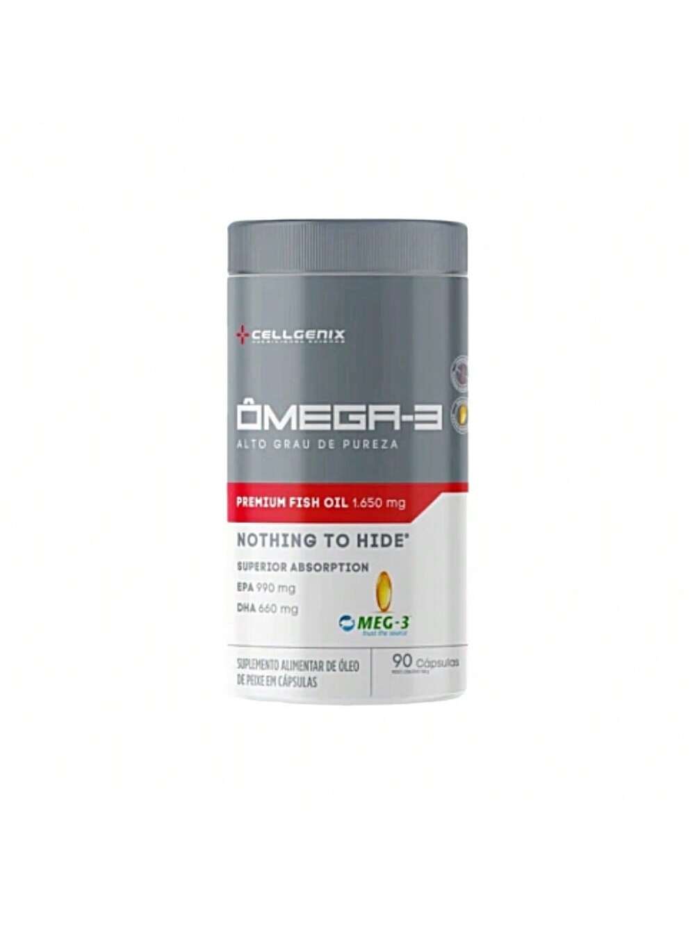 Ômega 3 (90 Cápsulas) - Alta Pureza EPA e DHA | Cellgenix