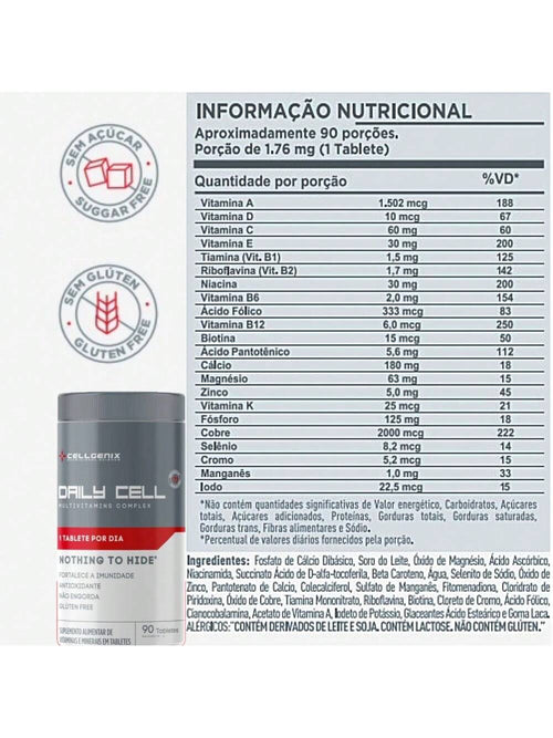 Multivitamínico Daily Cell (90 Comprimidos) | Cellgenix