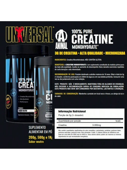 Animal Creatine 1kg - Força e Volume | Universal Nutrition