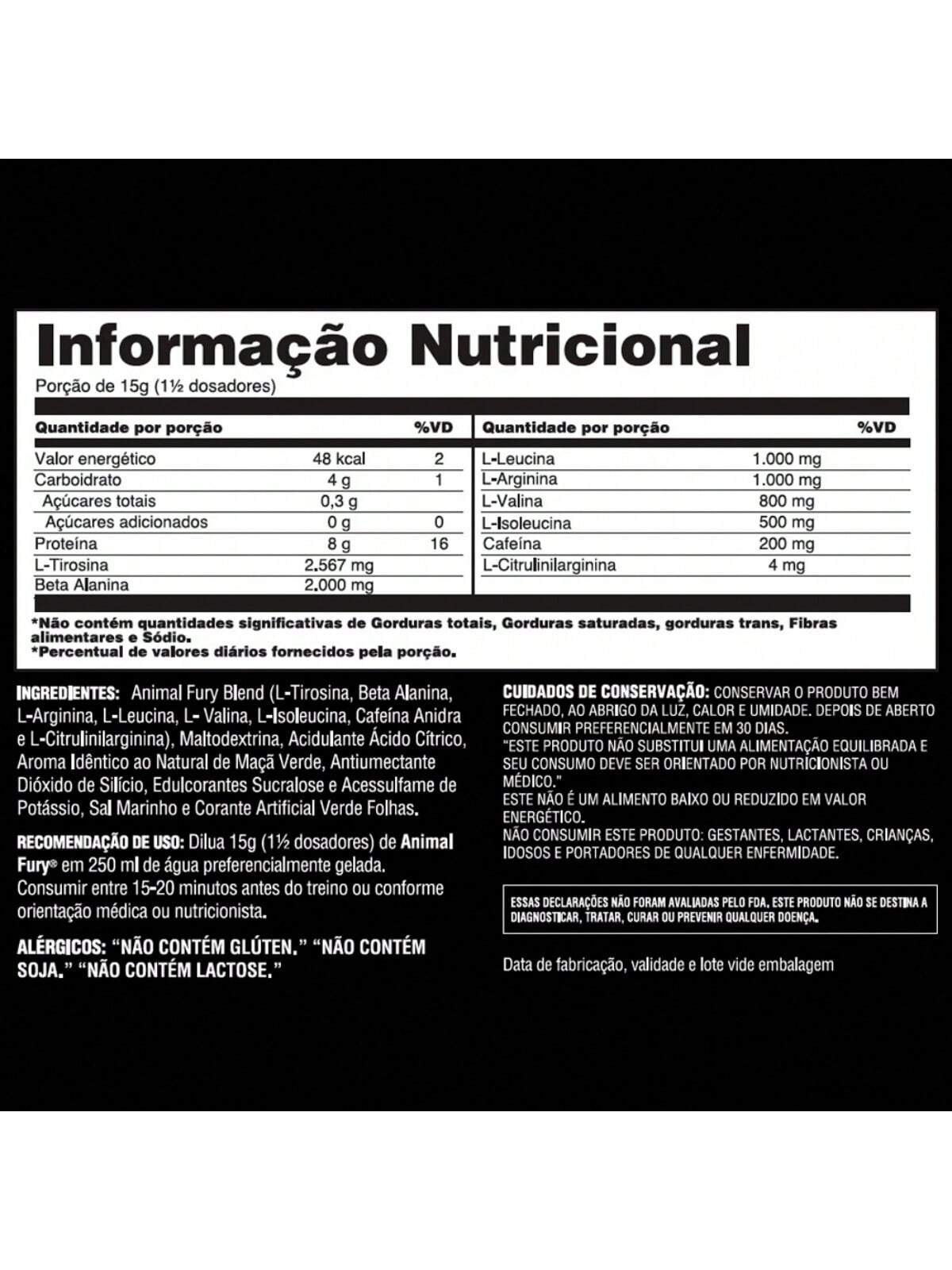 ANIMAL FURY PRE WORKOUT 450G MAv A VERDE