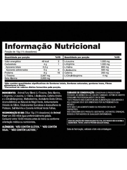 ANIMAL FURY PRE WORKOUT 450G MAv A VERDE