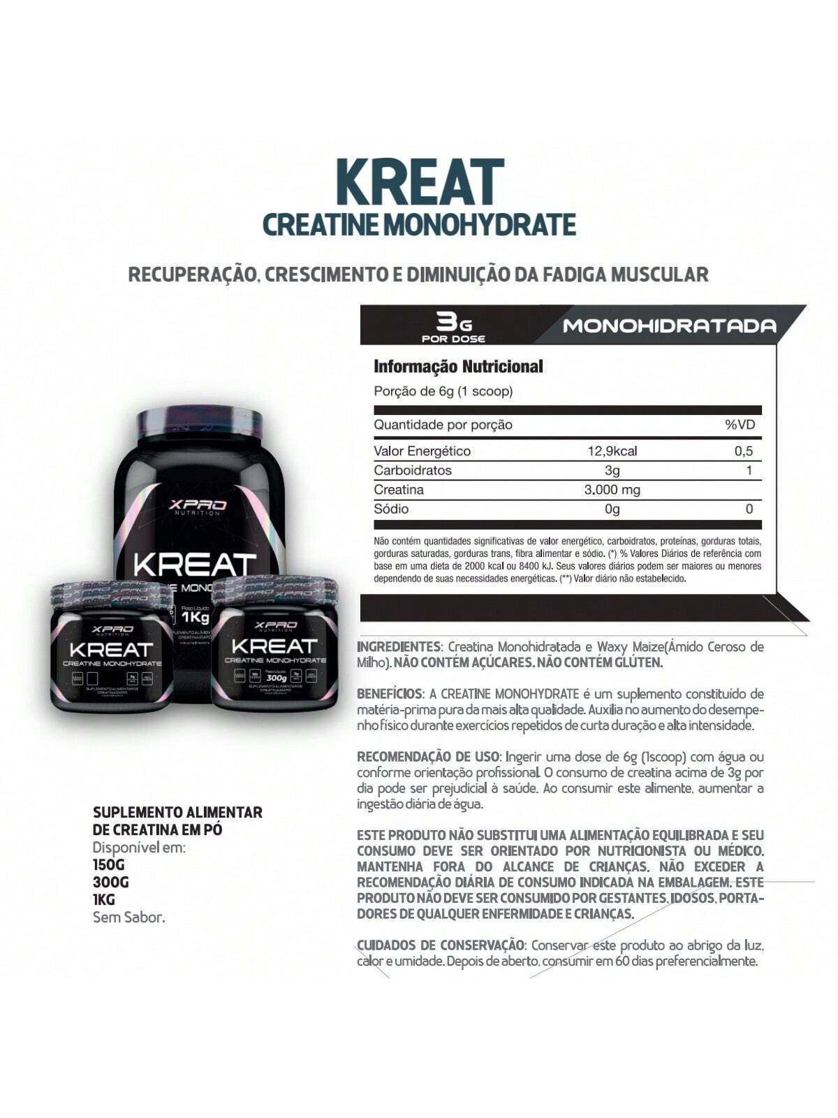 Kreat Creatine Monohydrate 300g | XPro Nutrition