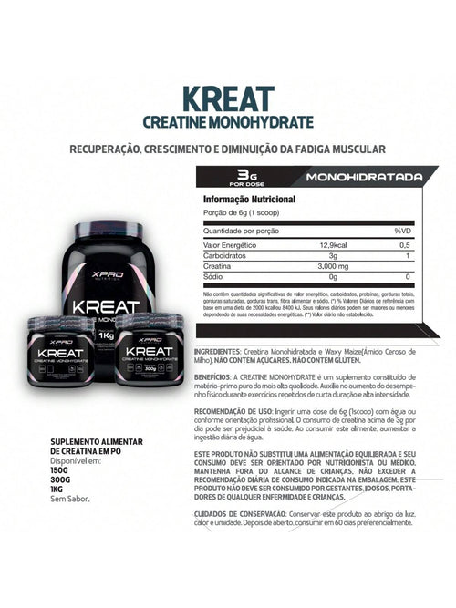Kreat Creatine Monohydrate 300g | XPro Nutrition