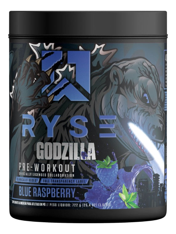 Godzilla Pre-Workout 722g - Blue Raspberry | Edição Oficial | Ryse Supps