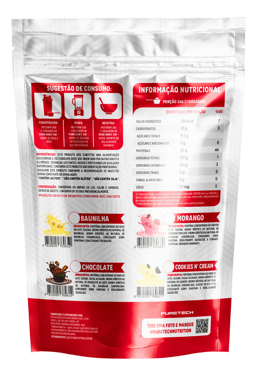 100% PURE WHEY PURETECH 900G BAUNILHA REFIL