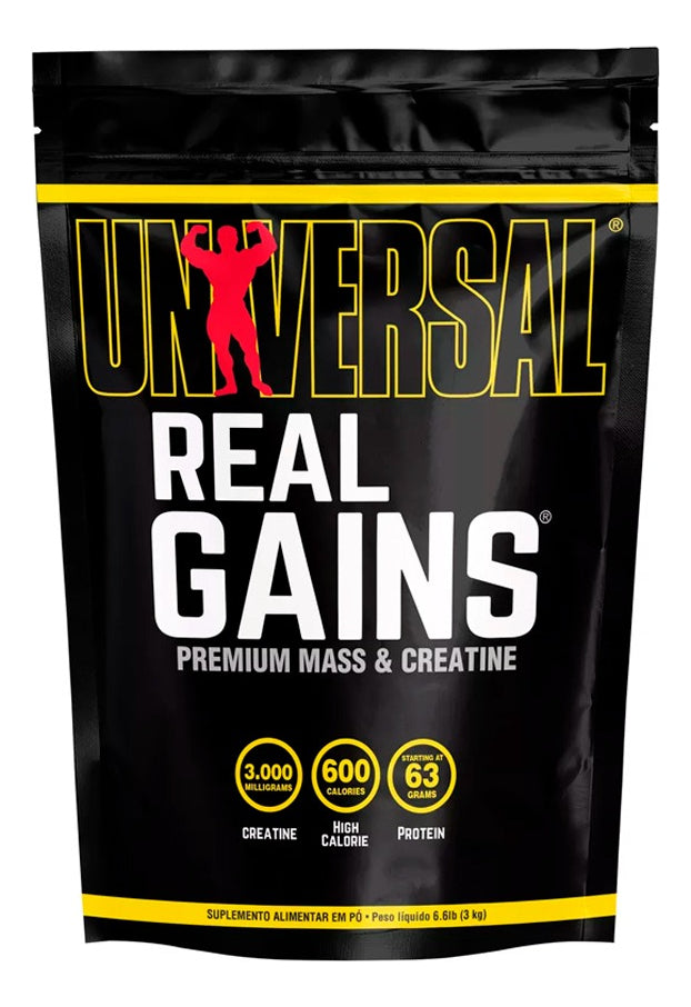 Real Gains 3kg - Strawberry Ice Cream | Hipercalórico Universal