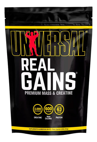 Real Gains 3kg - Strawberry Ice Cream | Hipercalórico Universal