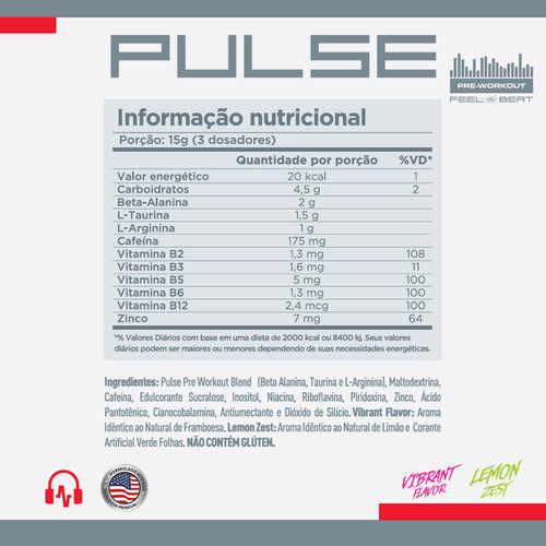 Pulse Pre-Workout 300g - Lemon Zest | Energia e Foco | Cellgenix