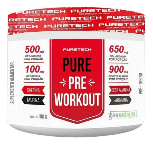 Pure Pre-Workout 100g - Maçã Verde | Puretech