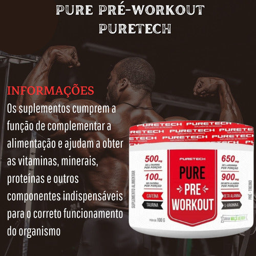 Pure Pre-Workout 100g - Maçã Verde | Puretech