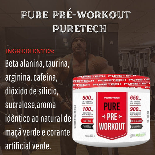 Pure Pre-Workout 100g - Maçã Verde | Puretech