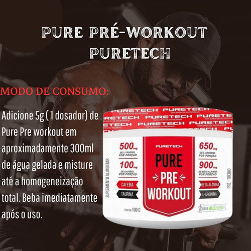 Pure Pre-Workout 100g - Maçã Verde | Puretech