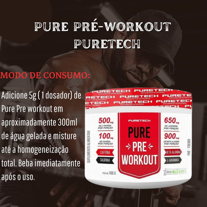 PURE PRE WORKOUT 100G MAÇA VERDE PURETECH