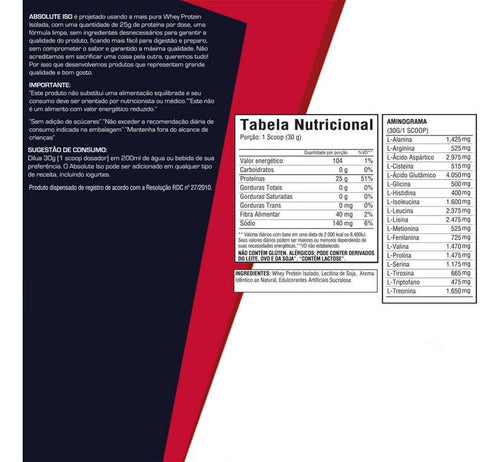 Absolute Iso Whey 1.8kg - Baunilha | Whey Isolado Bio Sport