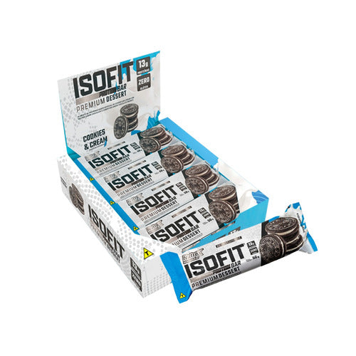 ISOFIT PROTEIN BAR DISPLAY 12 UNIDADES COOKIES & CREAM