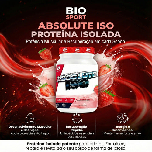 Absolute Iso Whey 907g - Morango | Whey Isolado Bio Sport