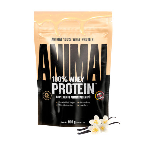 100% WHEY PROTEIN 900G BAUNILHA ANIMAL *NOVA FORMULA