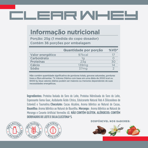 Clear Whey Isolado e Hidrolisado 900g - Baunilha | A Proteína Refrescante