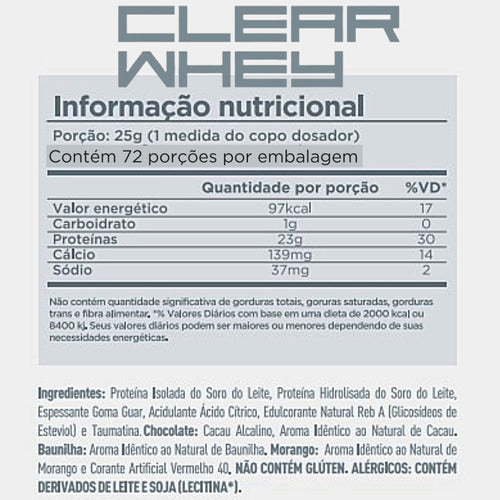 Clear Whey Zero Lactose 1.8kg - Morango