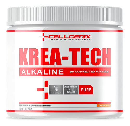Krea-Tech Creatina Alcalina 200g - Laranja | Absorção Otimizada | Cellgenix