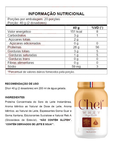 CHEF WHEY 800G DOCE DE LEITE