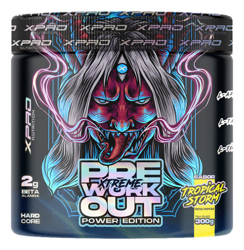Pote de Xtreme Pre-Workout Power Edition 300g sabor Frutas Tropicais