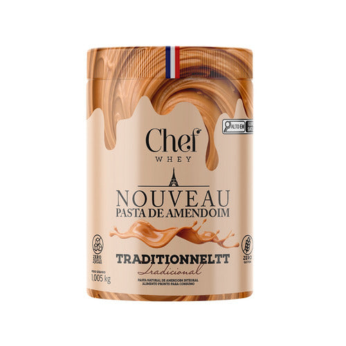Pasta de Amendoim Tradicional 1kg - Com Whey Protein | Chef Whey