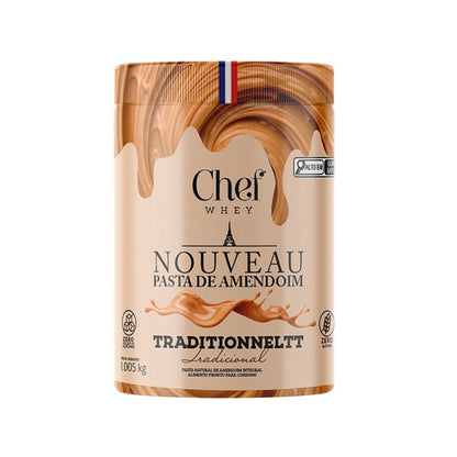 Pasta de Amendoim Tradicional 1kg - Com Whey Protein | Chef Whey