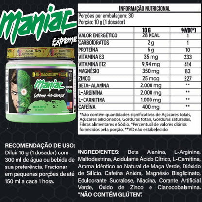 Maniac Extreme Pre-Workout 300g - Melancia | Terror Labs