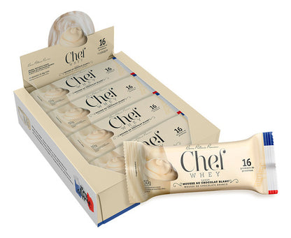 DISPLAY CHEF WHEY BAR MOUSSE CHOCOLATE BRANCO 12 UNIDADES