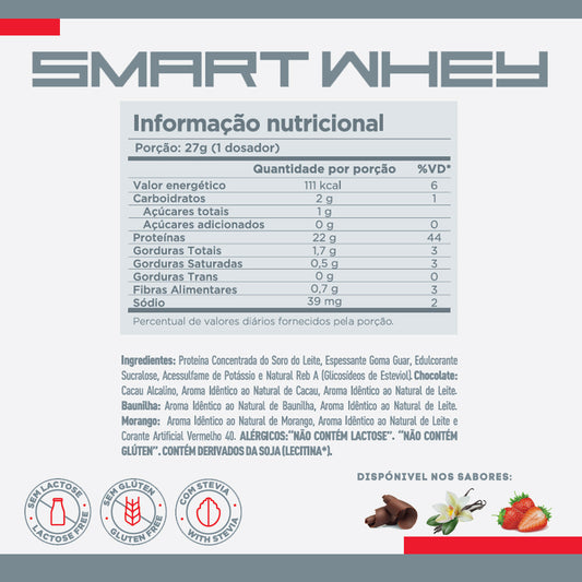 SMART WHEY ZERO LACTOSE 903G MORANGO - CELLGENIX