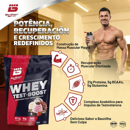 Whey Test-Boost 900g (Refil) - Baunilha | Bio Sport