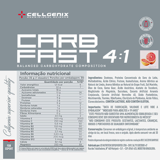 CARBFAST 4:1 CELLGENIX LEMON GRAPEFRUIT 1KG