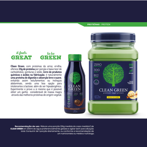 Dose Única Clean Green 30g - Baunilha Gourmet | Proteína Vegana Cellgenix