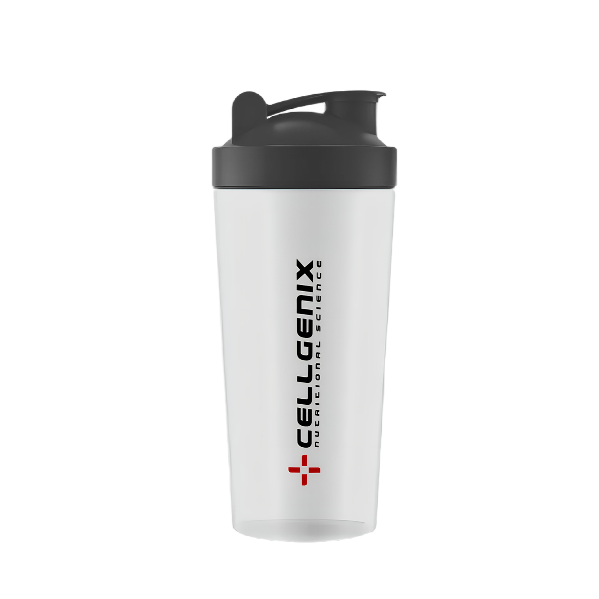 Coqueteleira Cellgenix 700ml - Transparente, Preta e Vermelha
